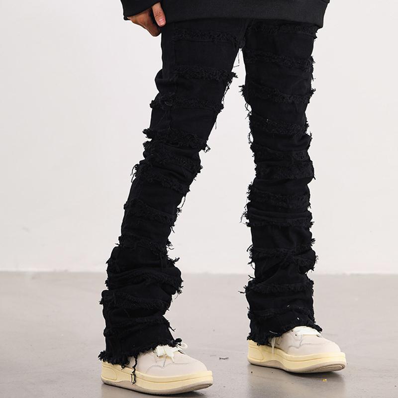 Vintage Erosion Damaged Raw Edge Jeans Product Image