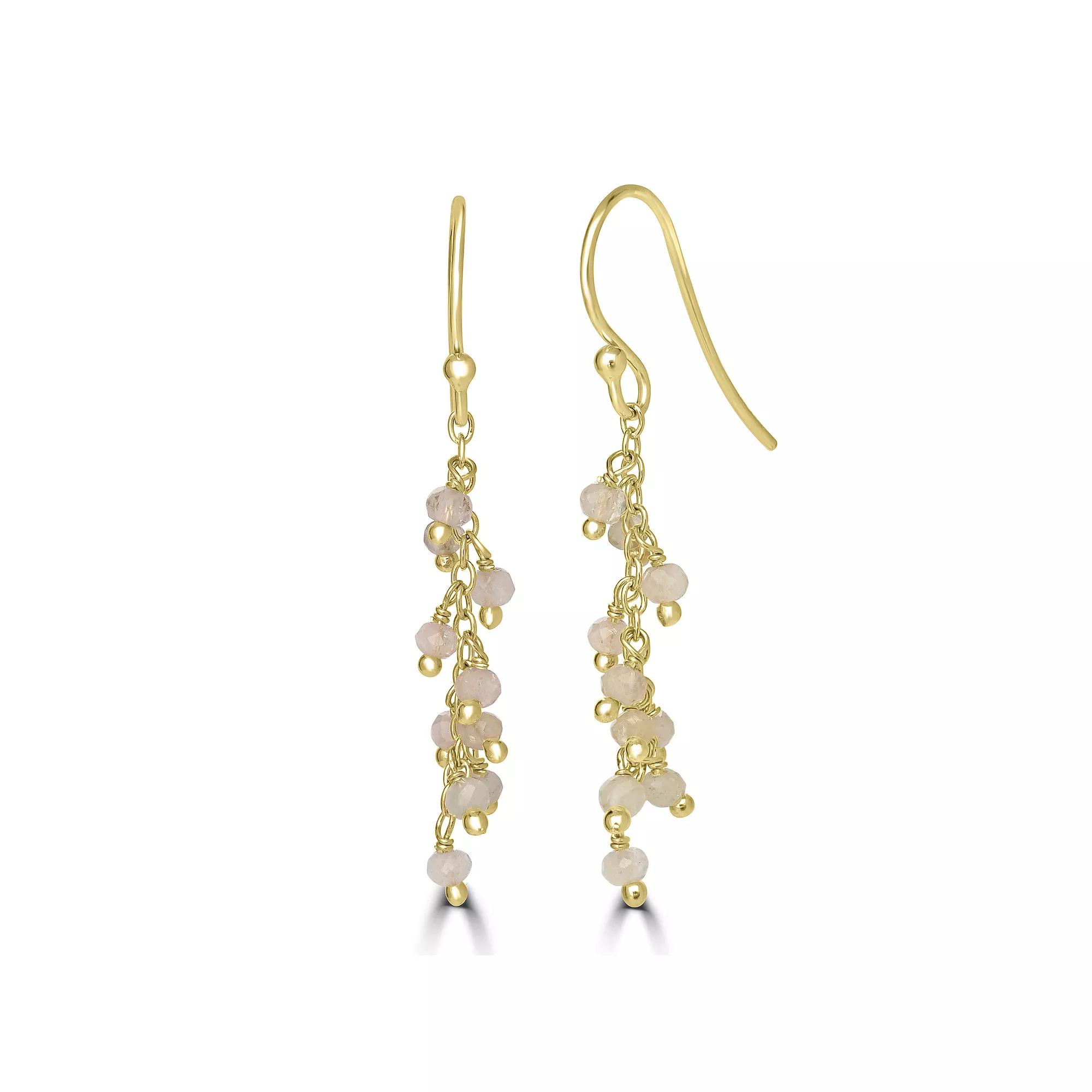 Gemistry 14k Gold Over Sterling Silver Gemstone Beaded Drop Earrings, Women's, Turquoise Product Image