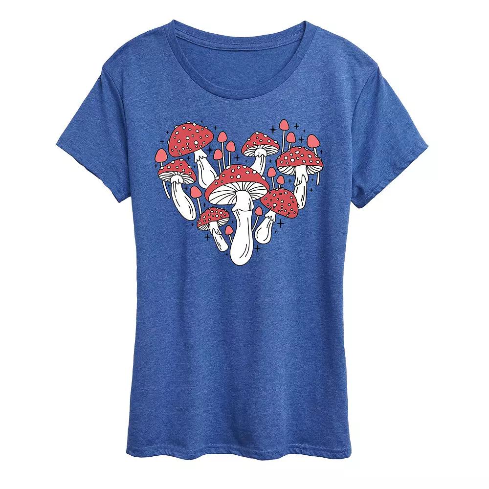 Women's Mushroom Heart Graphic Tee, Girl's,  Product Image