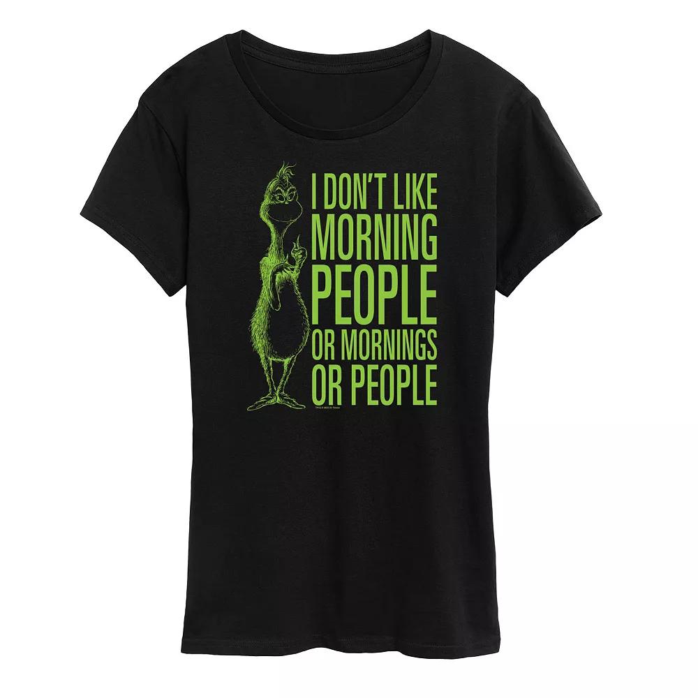 Women's Dr. Seuss The Grinch Morning People Graphic Tee, Girl's,  Product Image