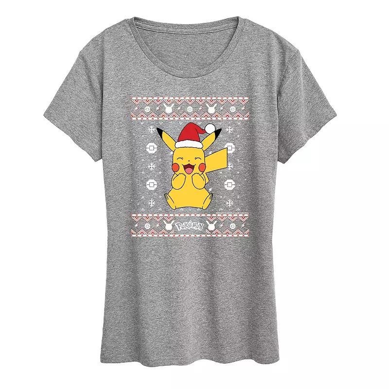 Women's Pokemon Pikachu Sweater Pattern Tee,  Product Image