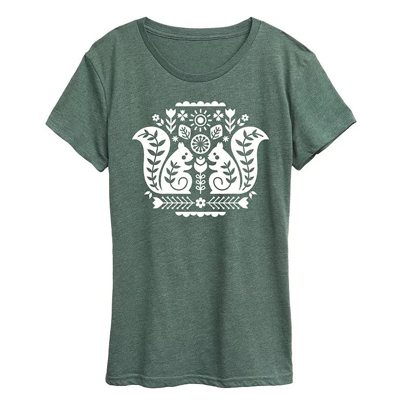Women's Scandinavian Squirrels Graphic Tee,  Product Image