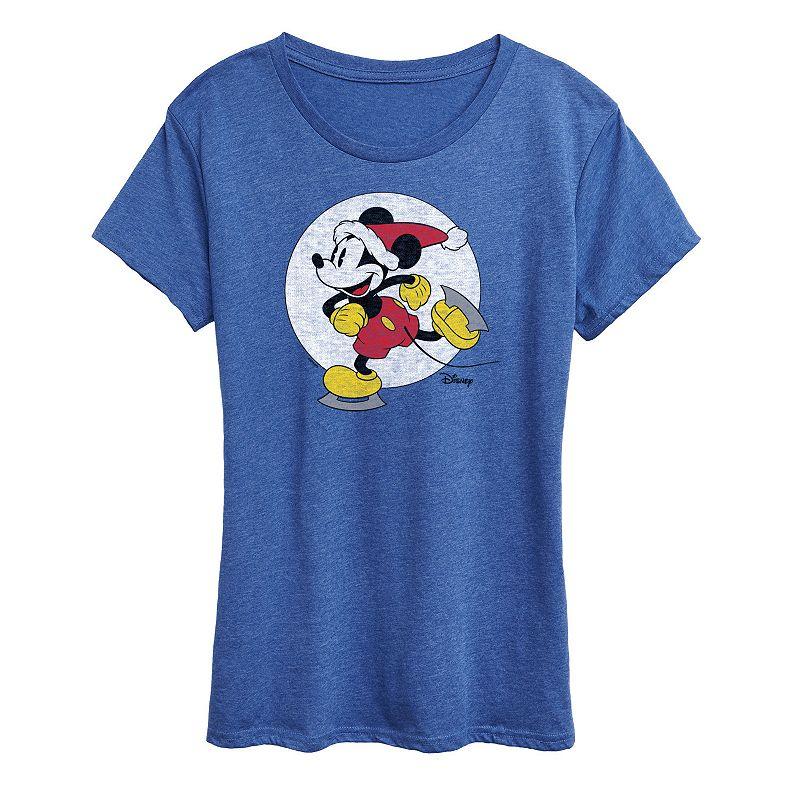 Disney's Mickey Mouse Women's Mickey On Ice Skates Graphic Tee, Girl's,  Product Image