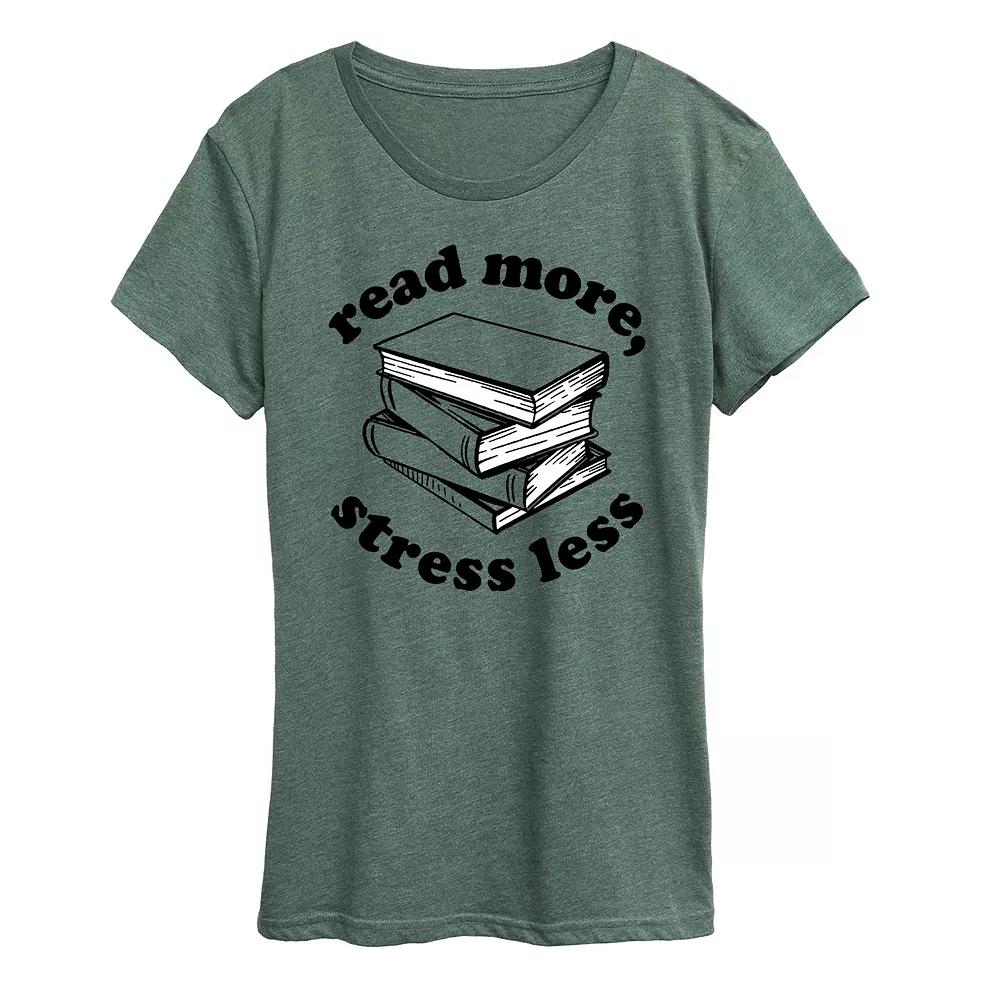 Women's Read More Stress Less Graphic Tee, Girl's,  Product Image