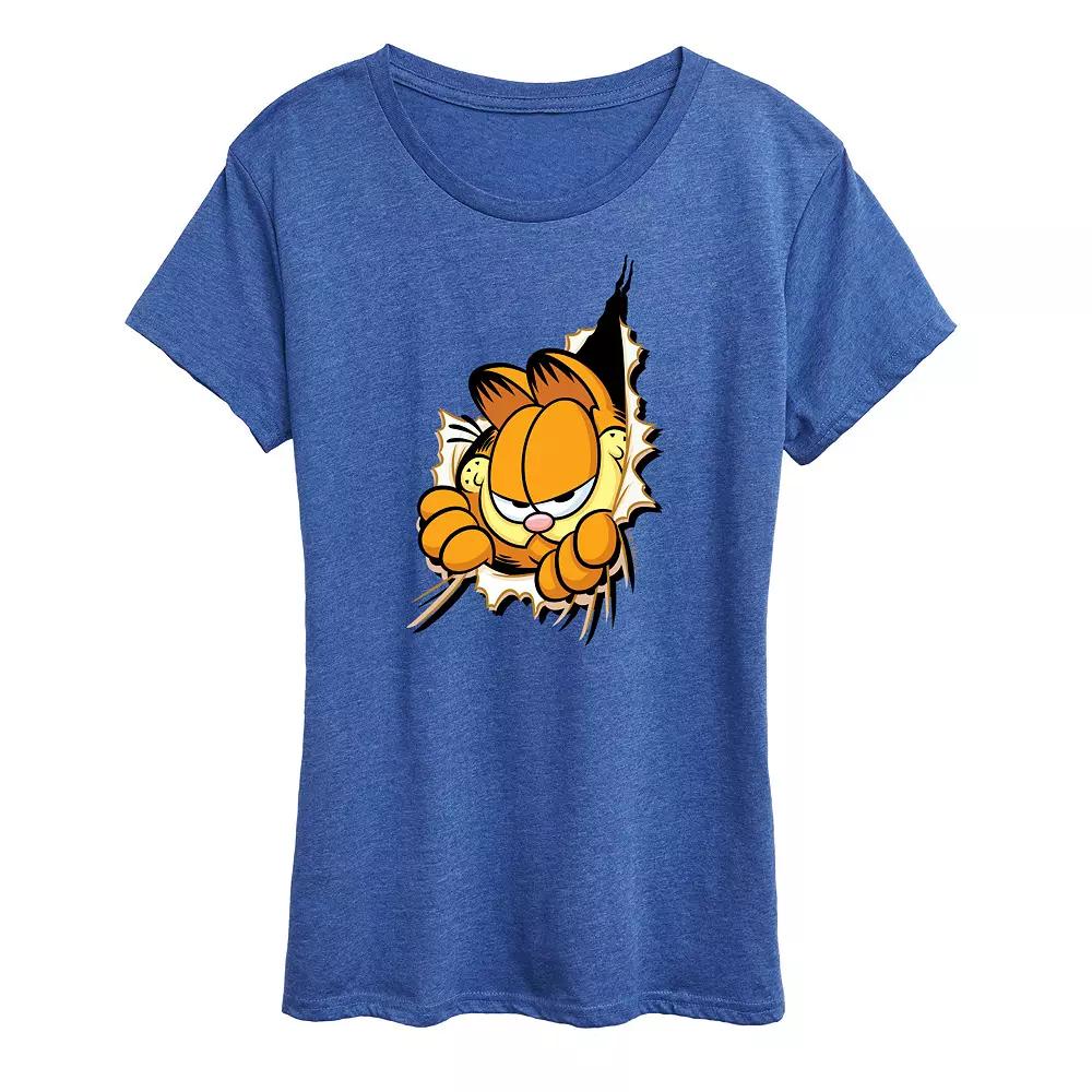 Women's Garfield Peeking Out Graphic Tee, Girl's,  Product Image