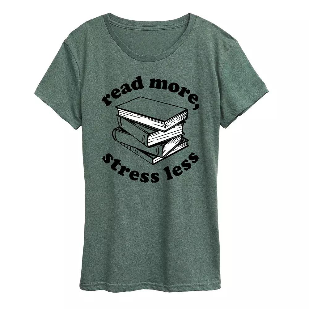 Women's Read More Stress Less Graphic Tee, Girl's,  Product Image