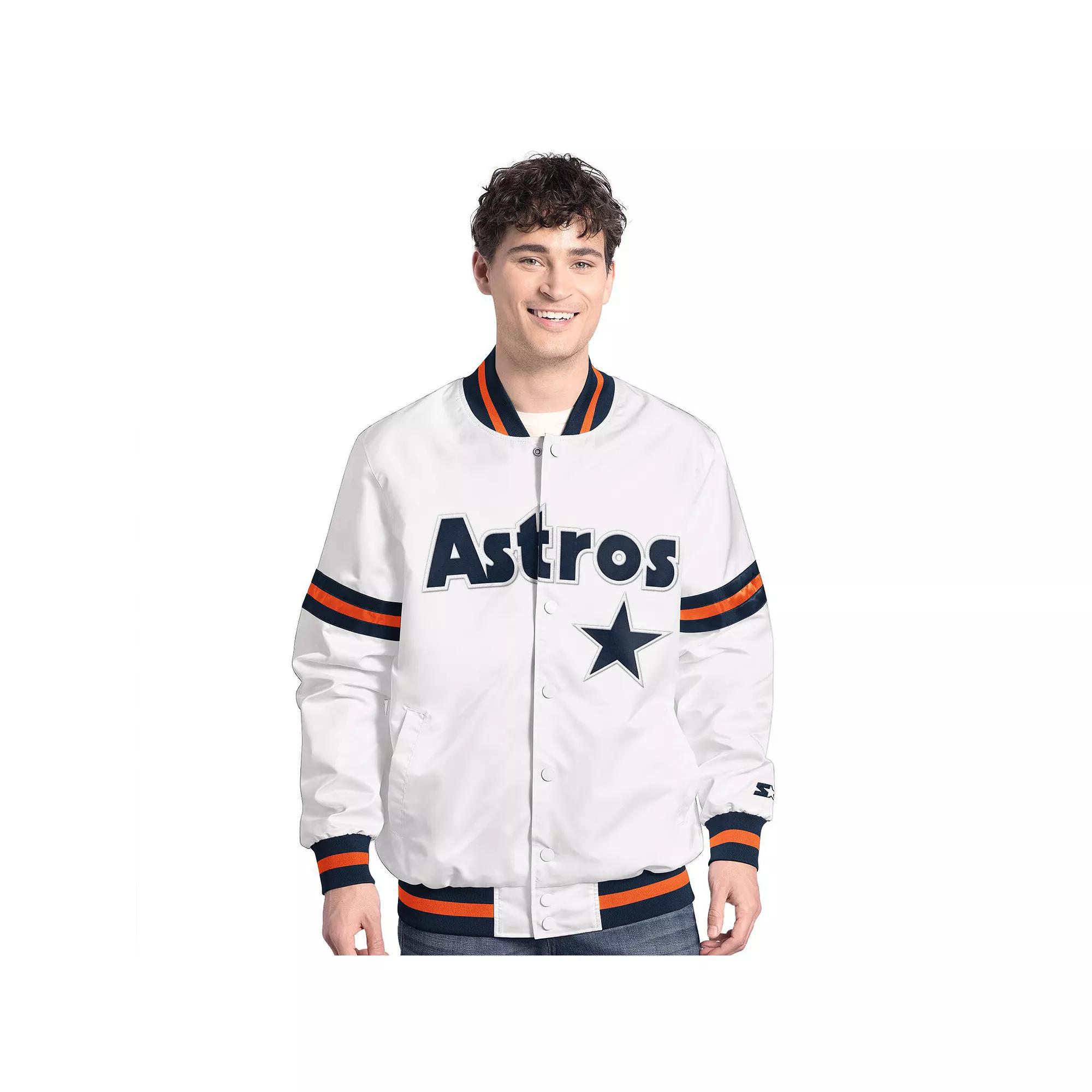 Men's Starter White Houston Astros Cooperstown Scout Full-Snap Varsity Jacket,  Product Image