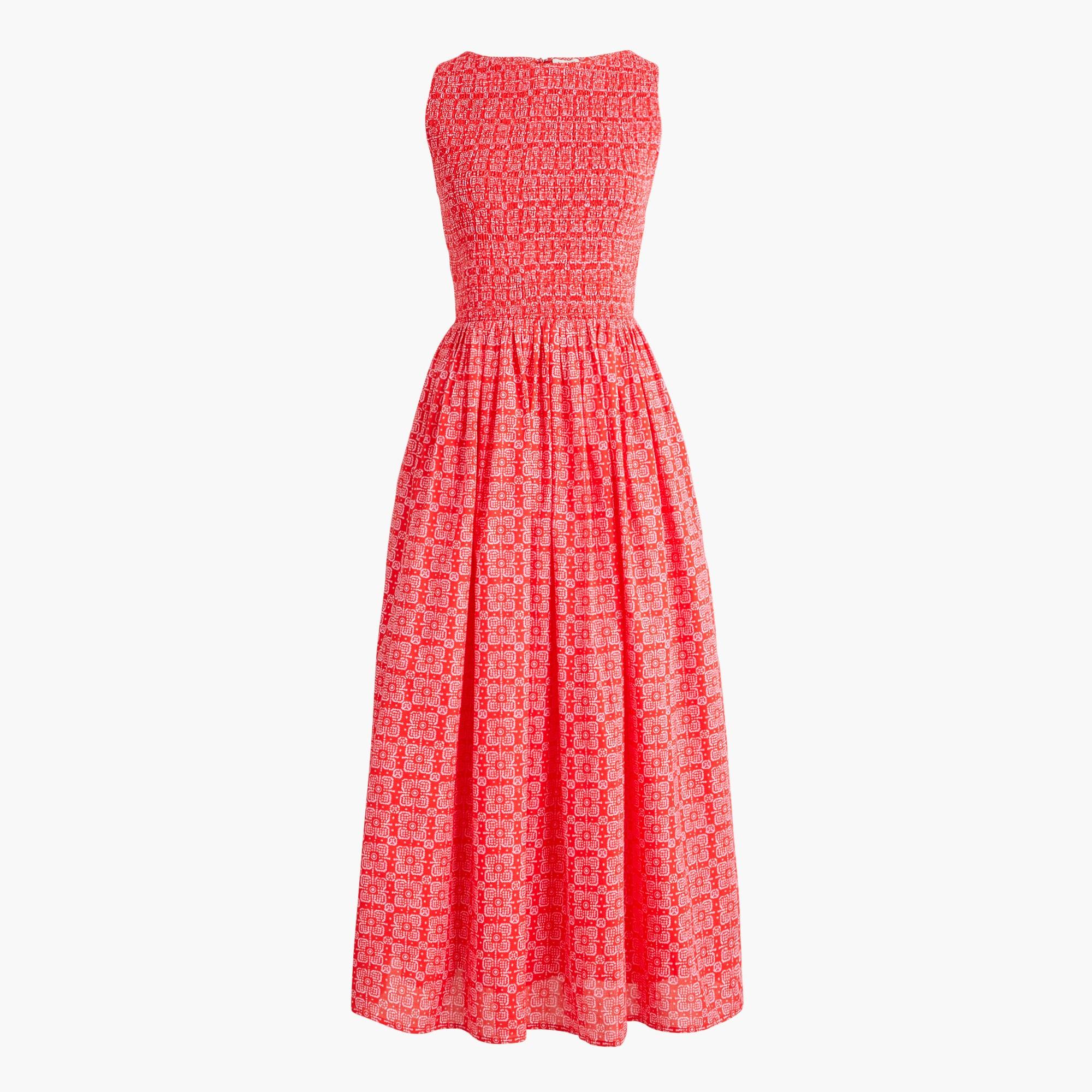 Smocked boatneck midi dress Product Image