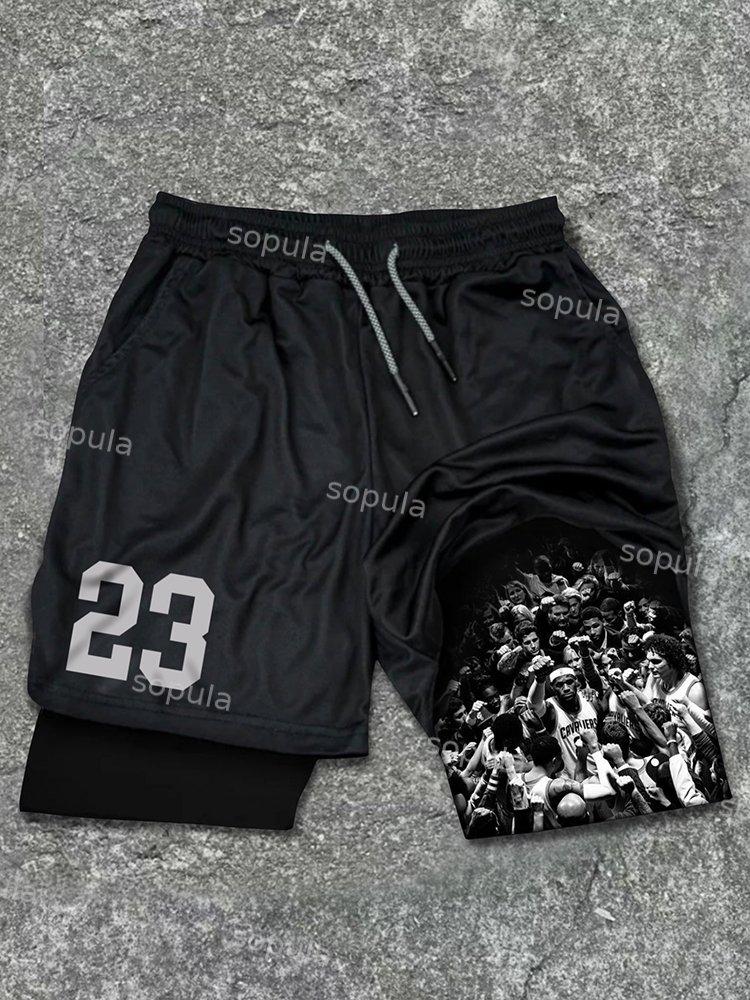Sopula Basketball No 23 We Are The Champion Graphic Gym Shorts Product Image