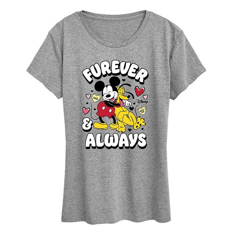 Disney's Mickey Mouse & Pluto Women's Furever And Always Graphic Tee,  Product Image