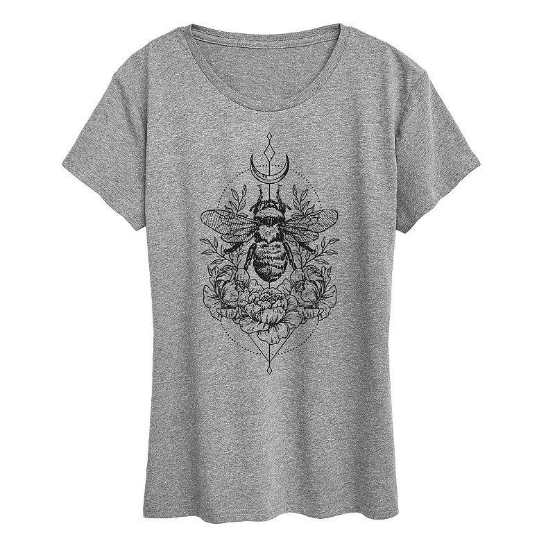 Women's Astrological Floral Bee Graphic Tee, Girl's,  Product Image
