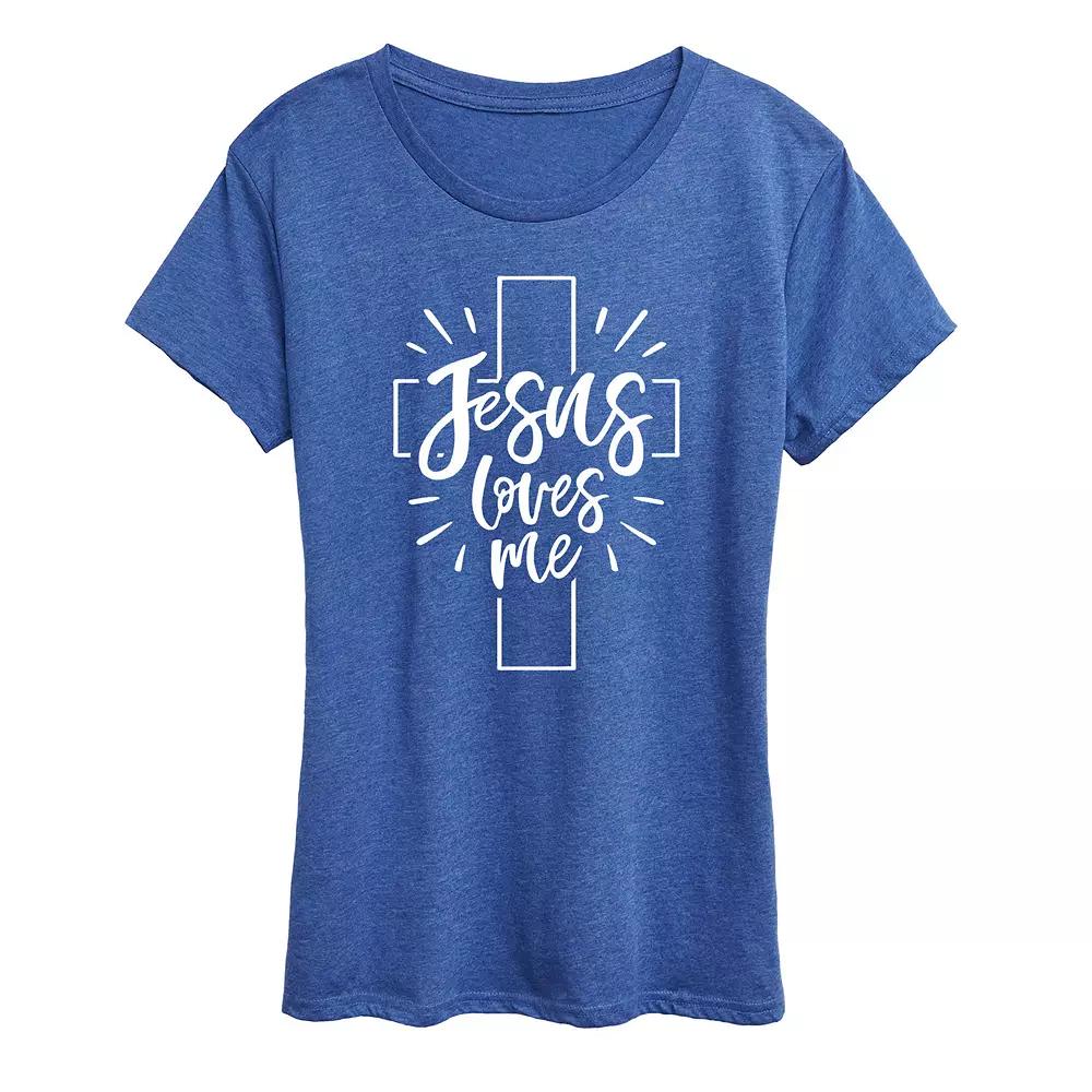 Women's Jesus Loves Me Graphic Tee,  Product Image