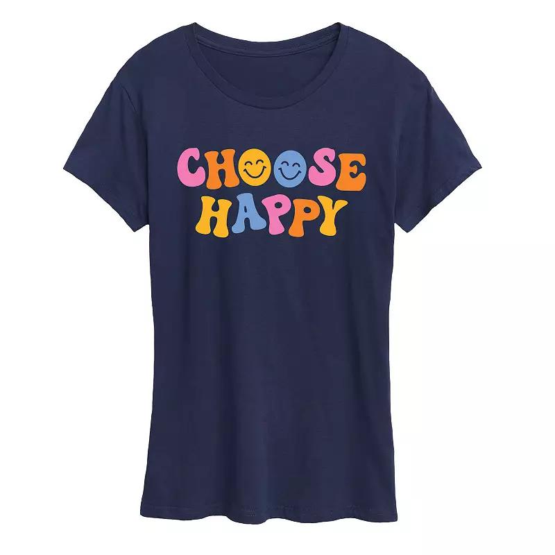 Women's Choose Happy Graphic Tee, Girl's,  Product Image