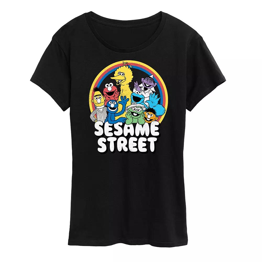Women's Sesame Street Group Rainbow Graphic Tee, Girl's,  Product Image