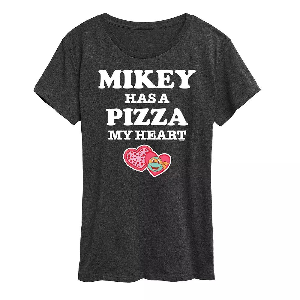 Women's Teenage Mutant Ninja Turtles Pizza My Heart Mikey Graphic Tee,  Product Image