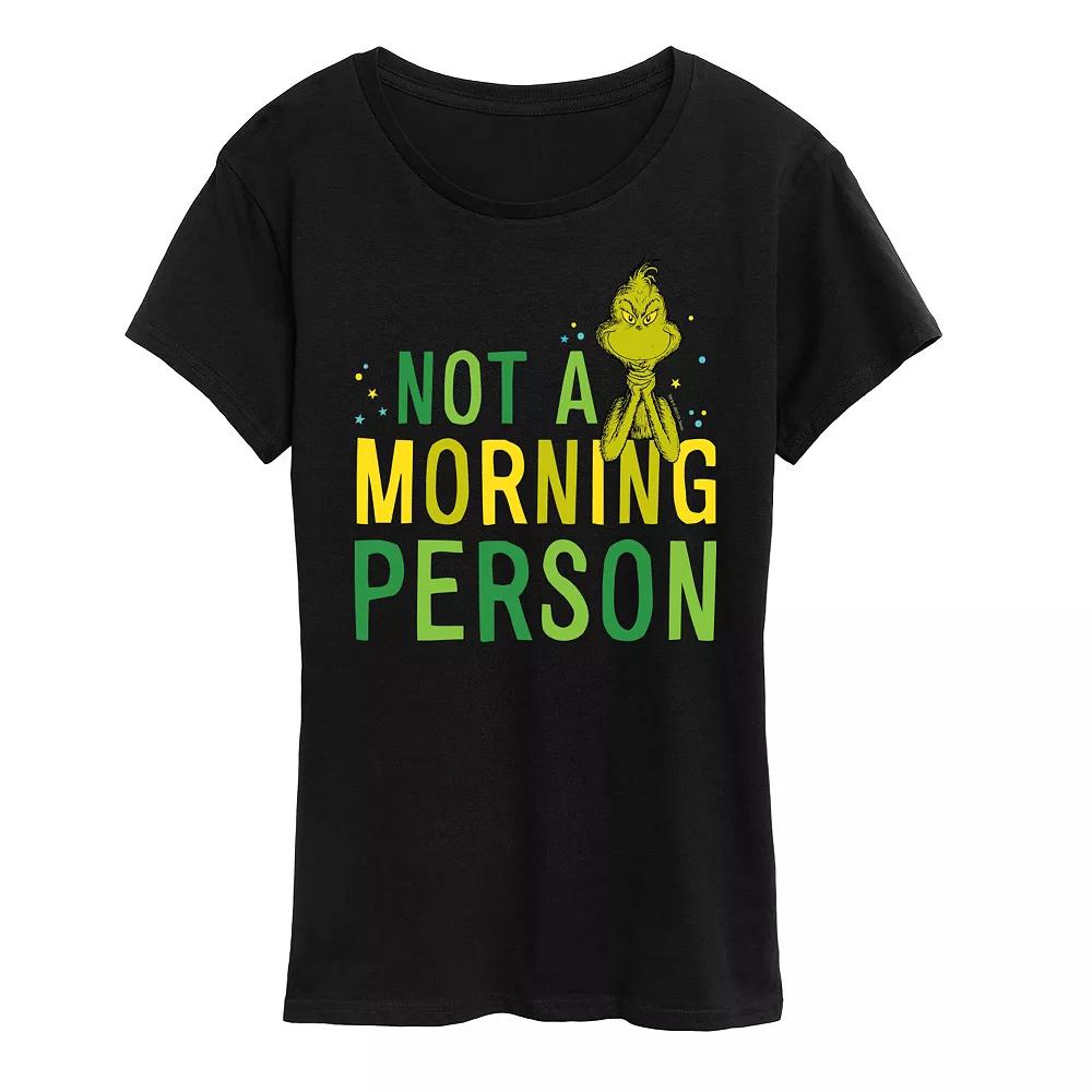Women's Dr. Seuss The Grinch Not A Morning Person Graphic Tee, Girl's,  Product Image
