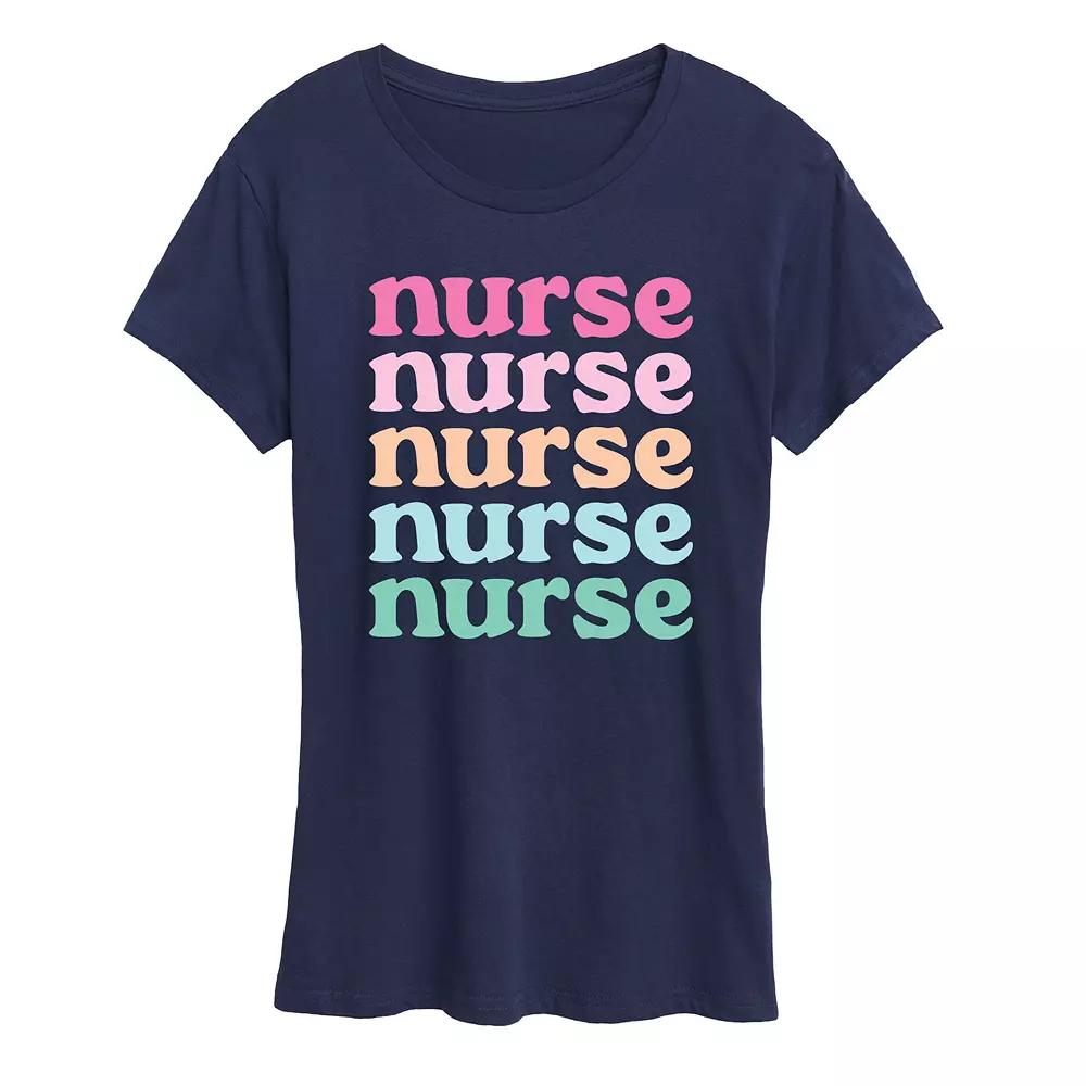 Women's Nurse Stacked Graphic Tee, Girl's,  Product Image