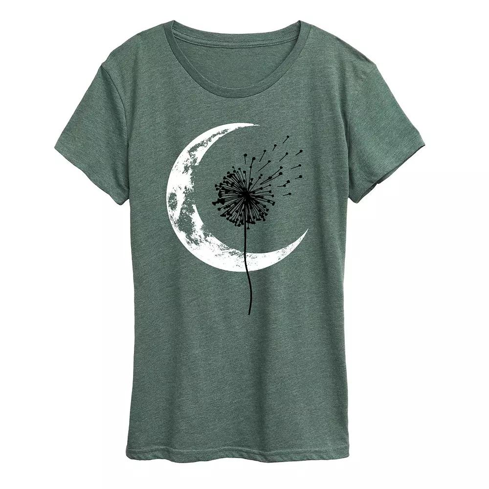 Women's Dandelion Crescent Moon Graphic Tee, Girl's,  Product Image