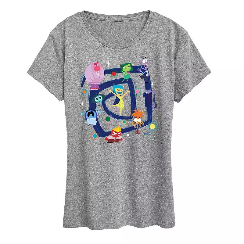 Disney / Pixars Inside Out 2 Womens Group Graphic Tee Grey Gray Product Image