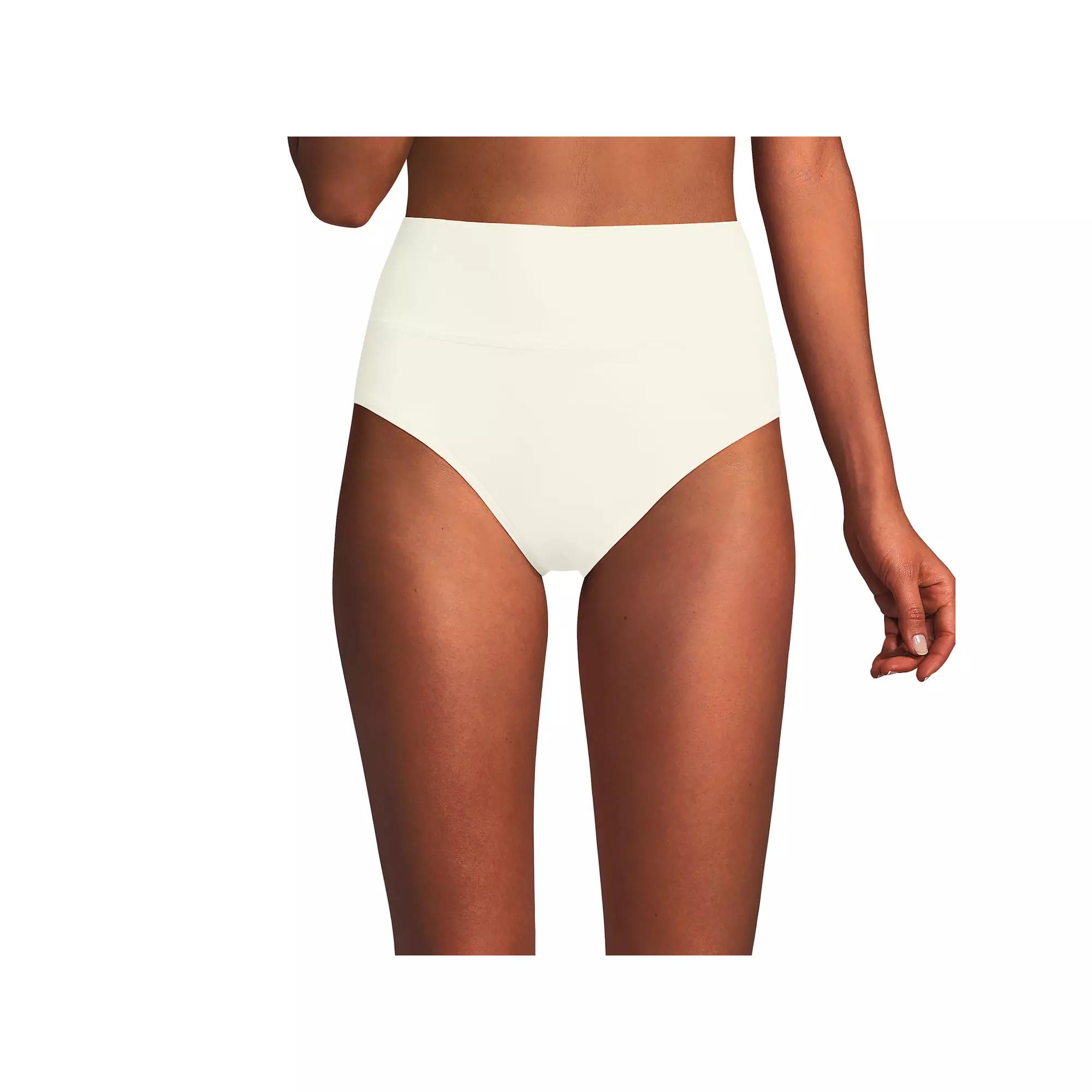 Women's Lands' End Chlorine Resistant Fold Over High Waisted Bikini Bottoms,  Product Image