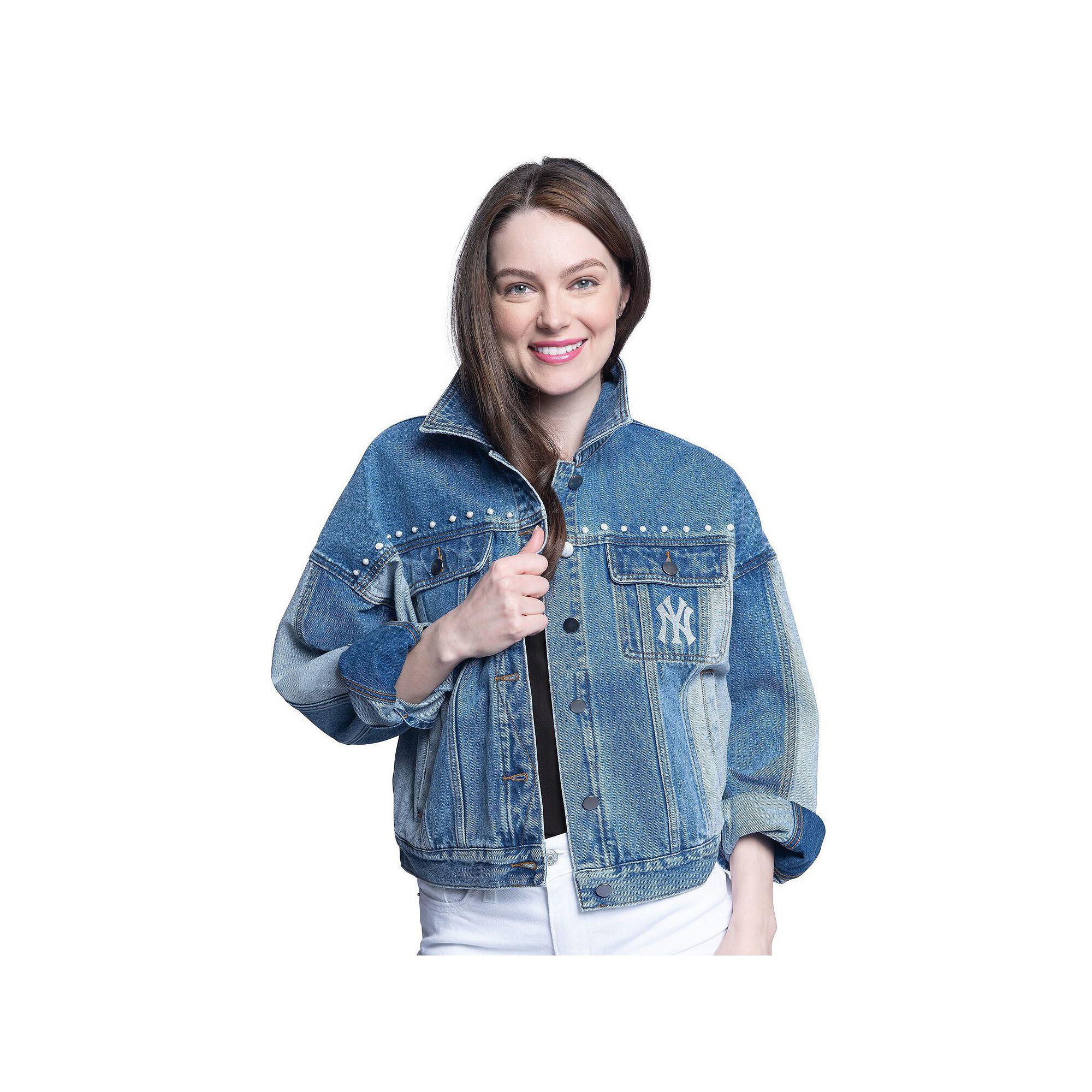 Women's G-III Sports by Carl Banks New York Rangers Buzzer Beater Button-Up Denim Jacket, Size: Small, Ran Light Product Image