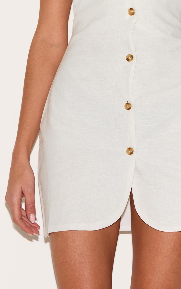 White Button Down Bodycon Dress Product Image