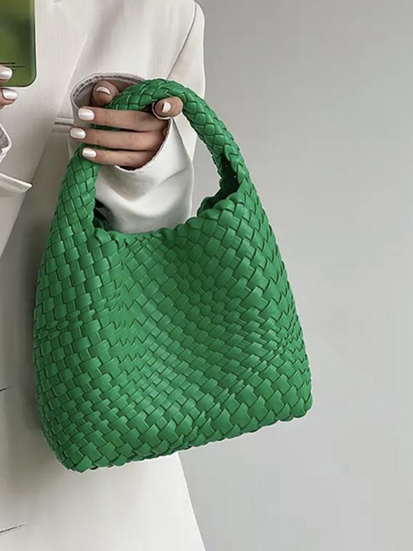 Solid Color Woven Bags Handbags Product Image