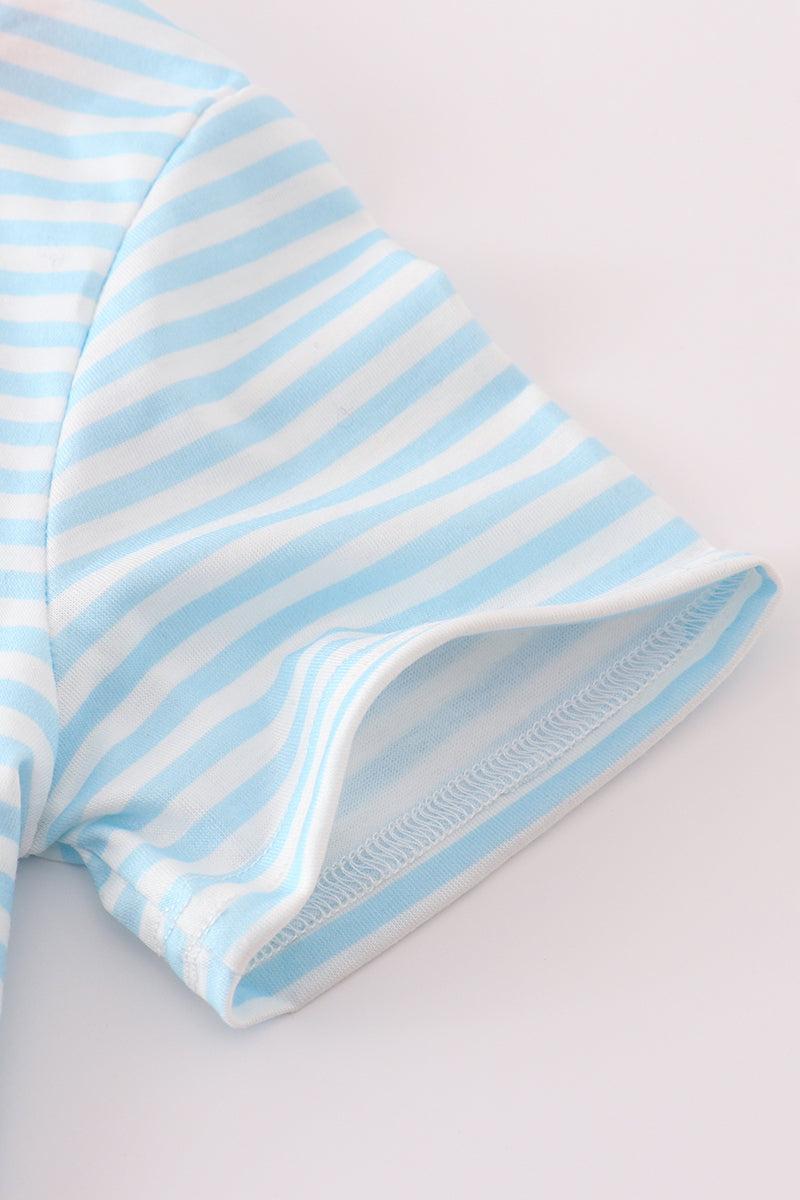 Blue stripe crane truck applique top Product Image