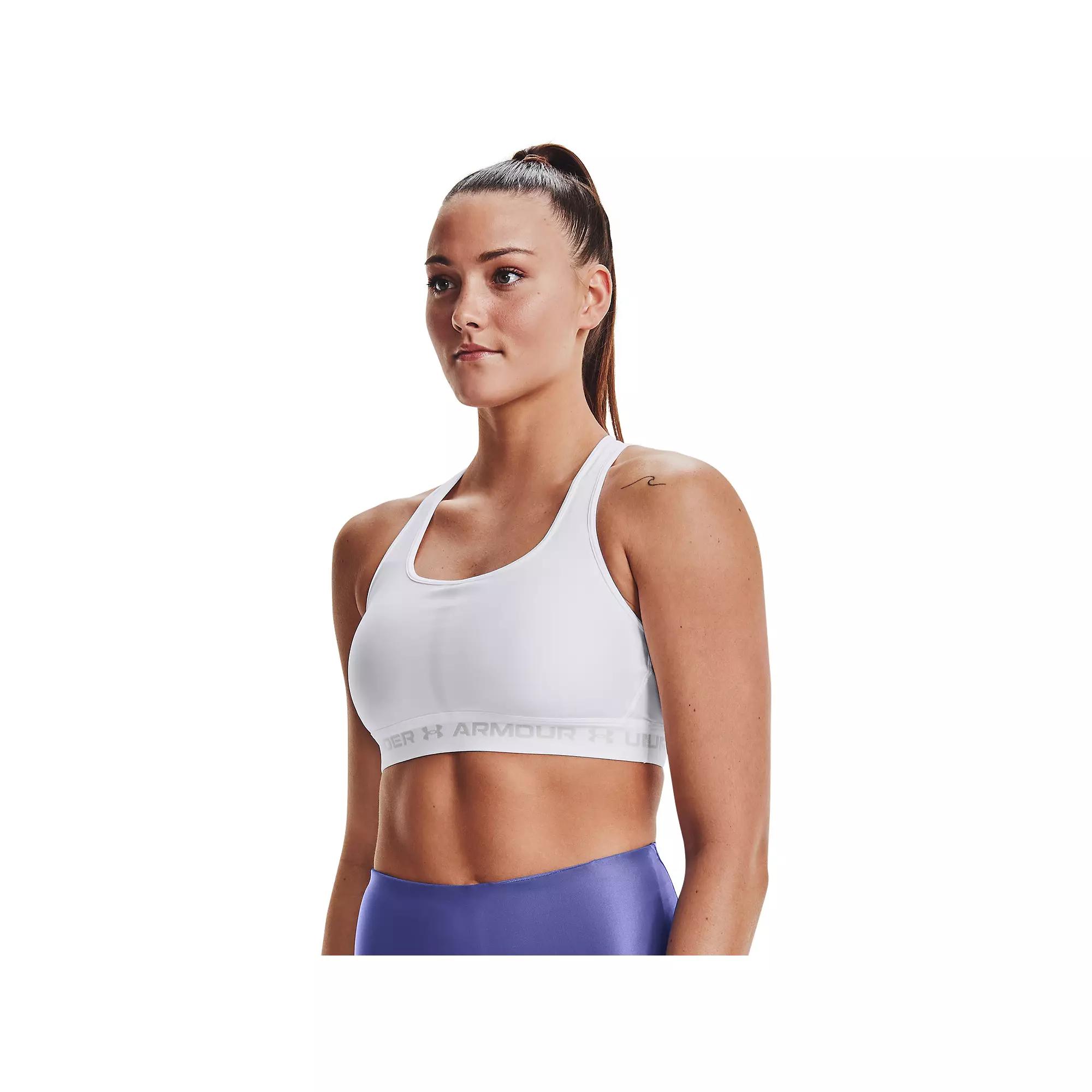 Under Armour Crossback 2.0 Medium-Impact Sports Bra, Women's, Size: XL, White Product Image