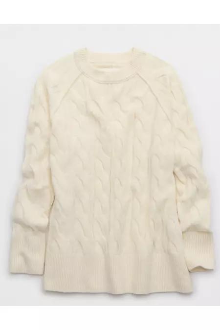 Aerie unREAL Cable Crew Sweater Women's Product Image