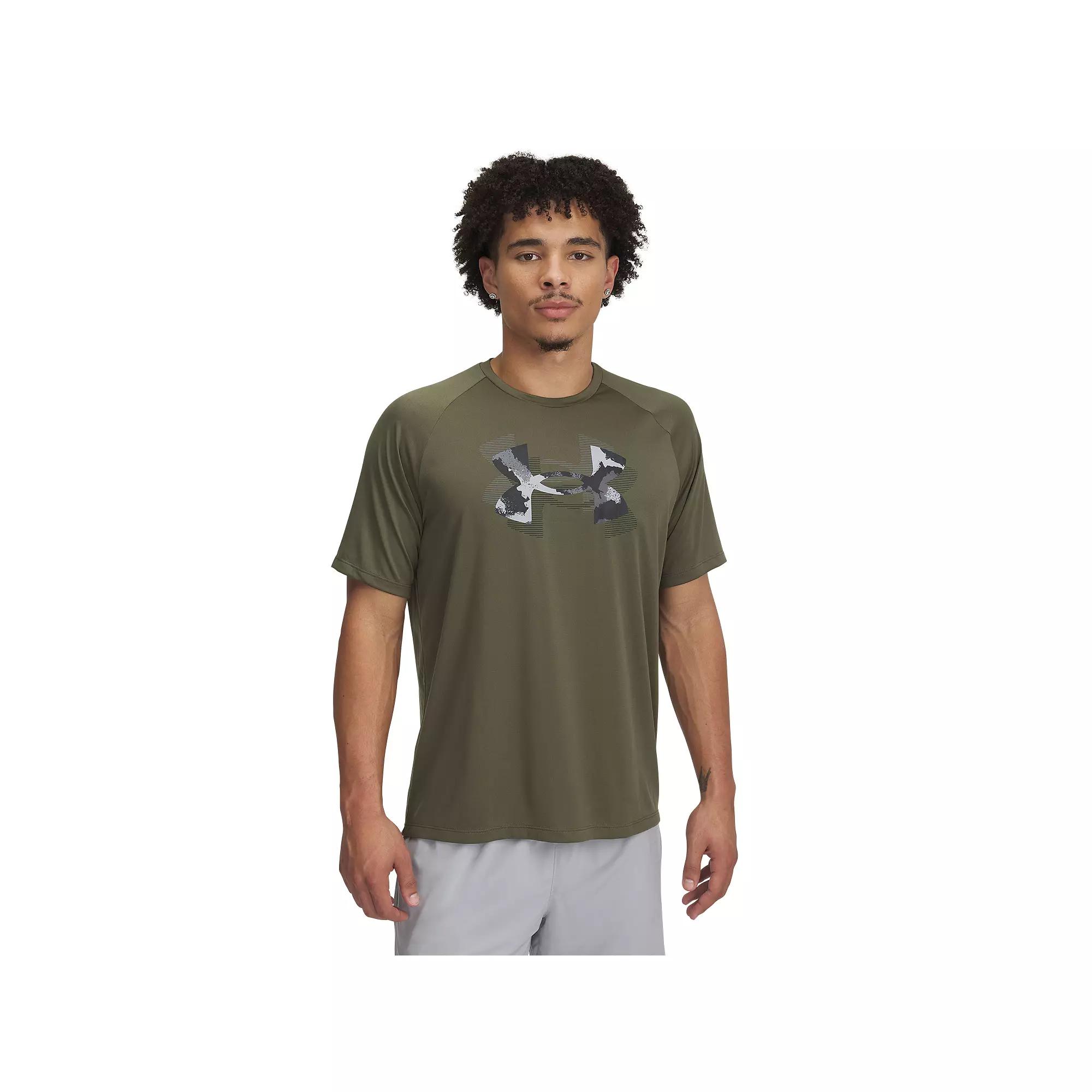 Men's Under Armour Tech™ Print Fill Short Sleeve Tee, Size: XXL, Marine Grn Product Image