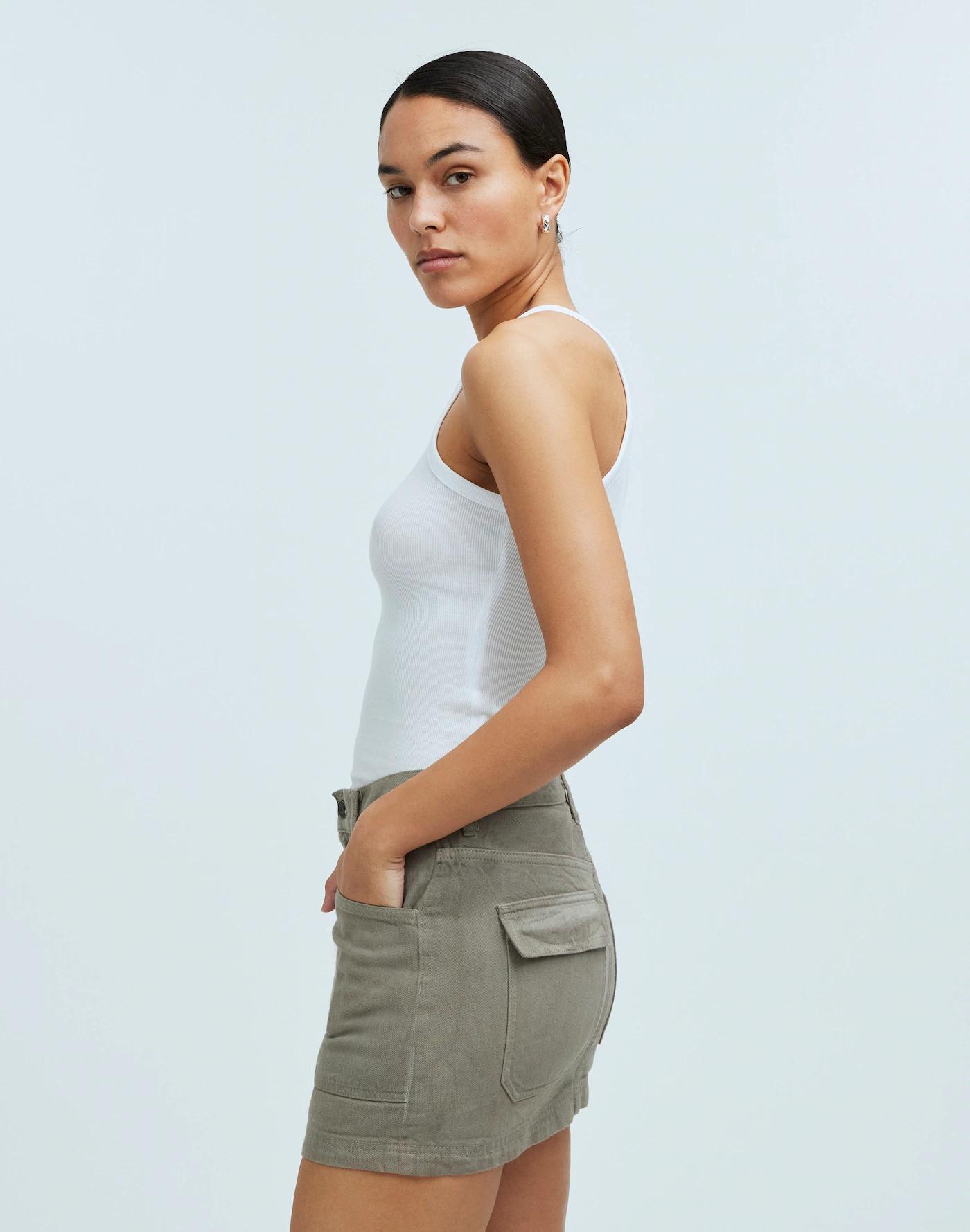 Madewell x MN Dye Studio Denim Patch-Pocket Micro Mini Skirt Product Image