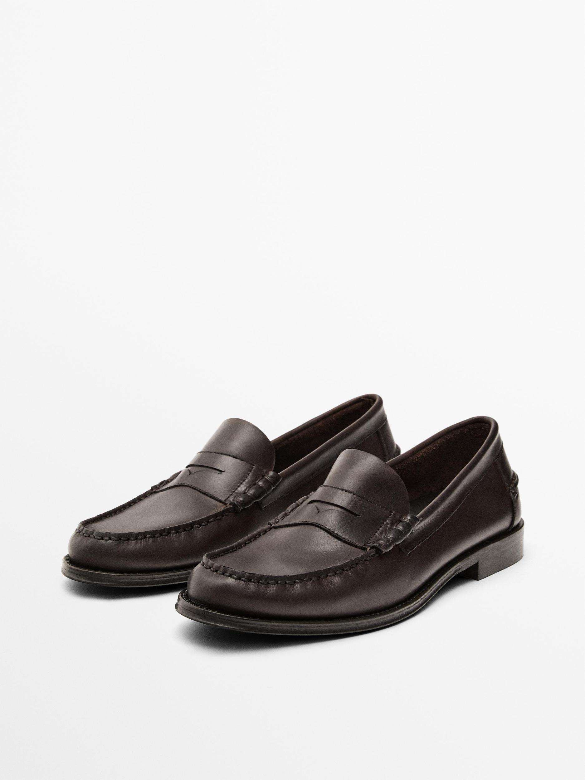 Oiled leather penny strap loafers Product Image