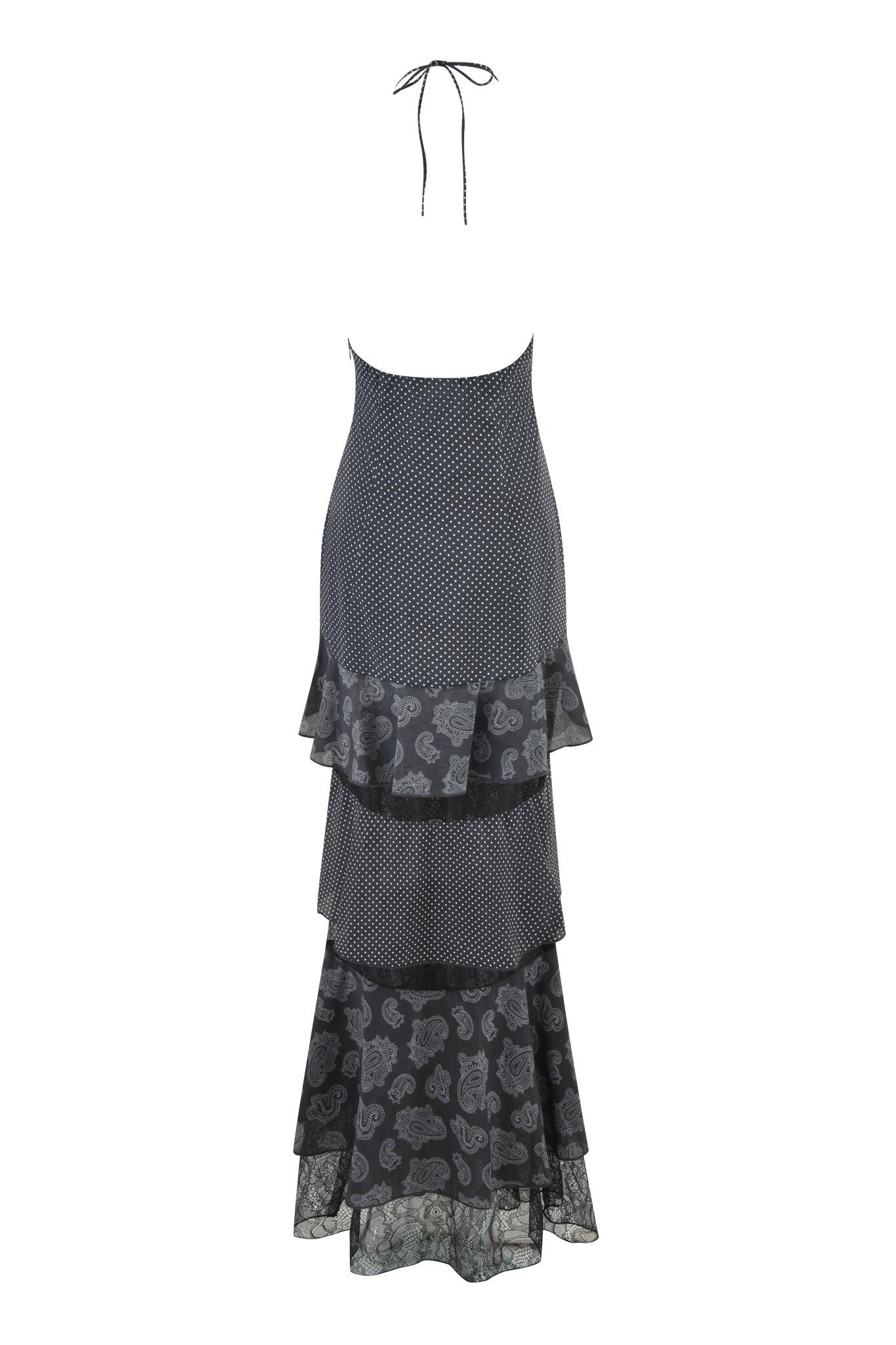 PEARL MAXI DRESS - BLACK : POLKA DOT Product Image