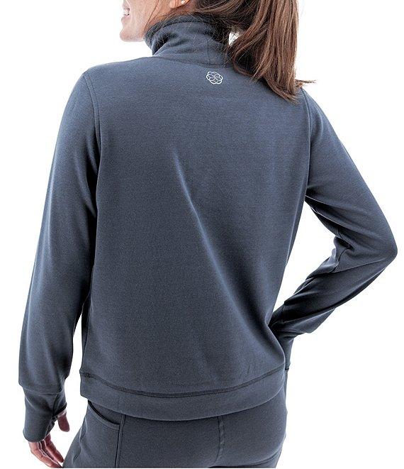 Aventura Long Sleeve Thumbholes Mock Neck Sustainable Fleece Dogwalker Top Product Image