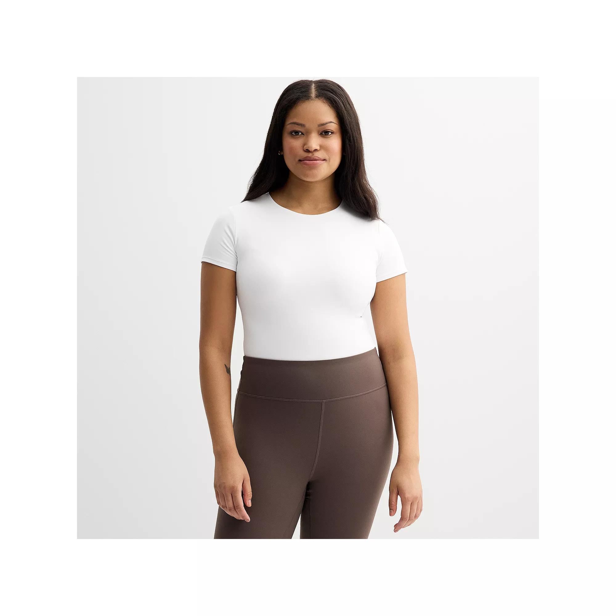 Women's FLX Affirmation Short Sleeve Bodysuit, Size: Medium, Modern White Product Image