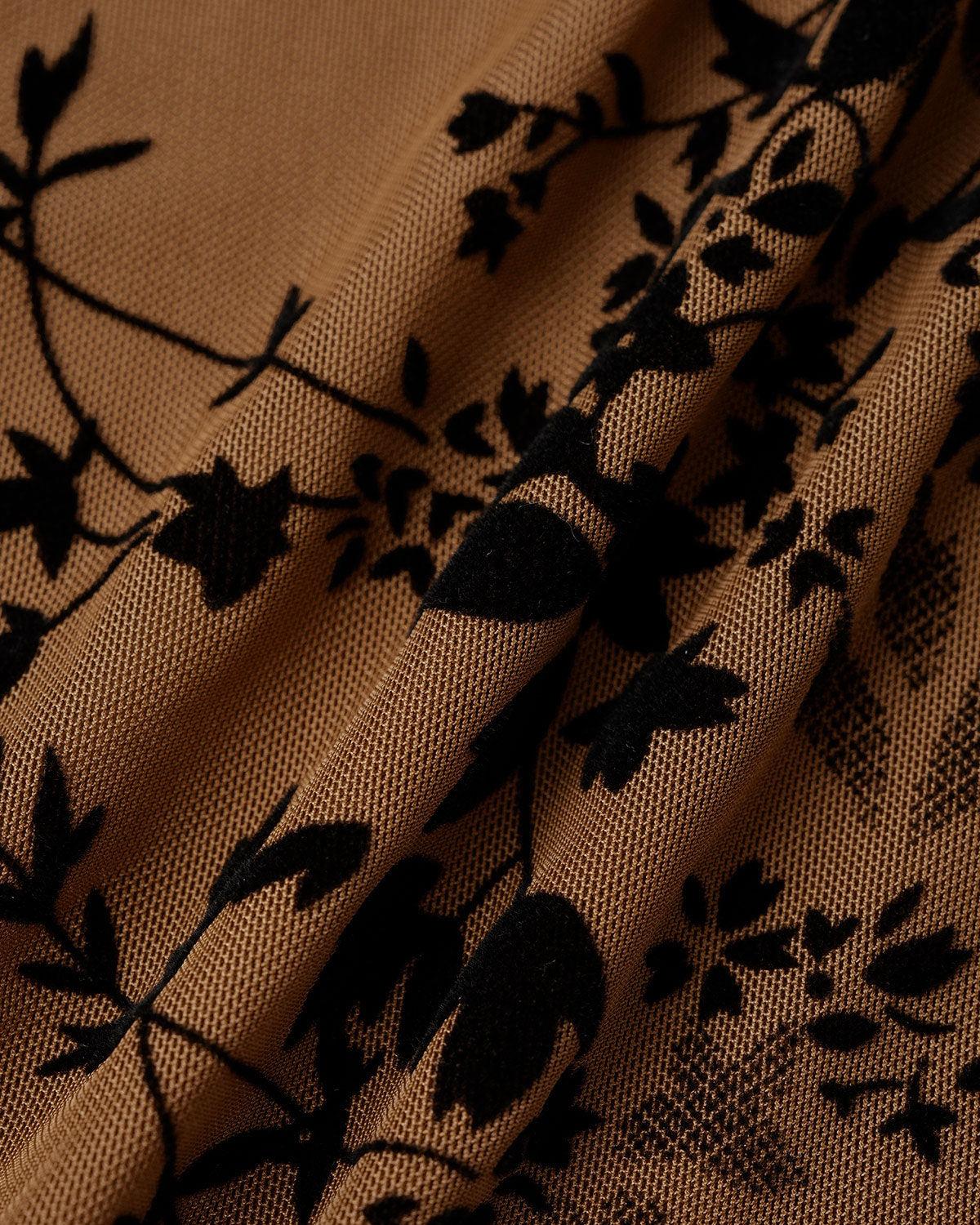 Brown Floral Two-piece Midi Dress Product Image