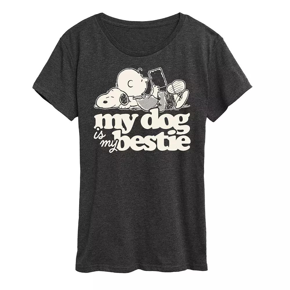 Women's Peanuts Snoopy & Charlie Brown My Dog Is My Bestie Graphic Tee,  Product Image