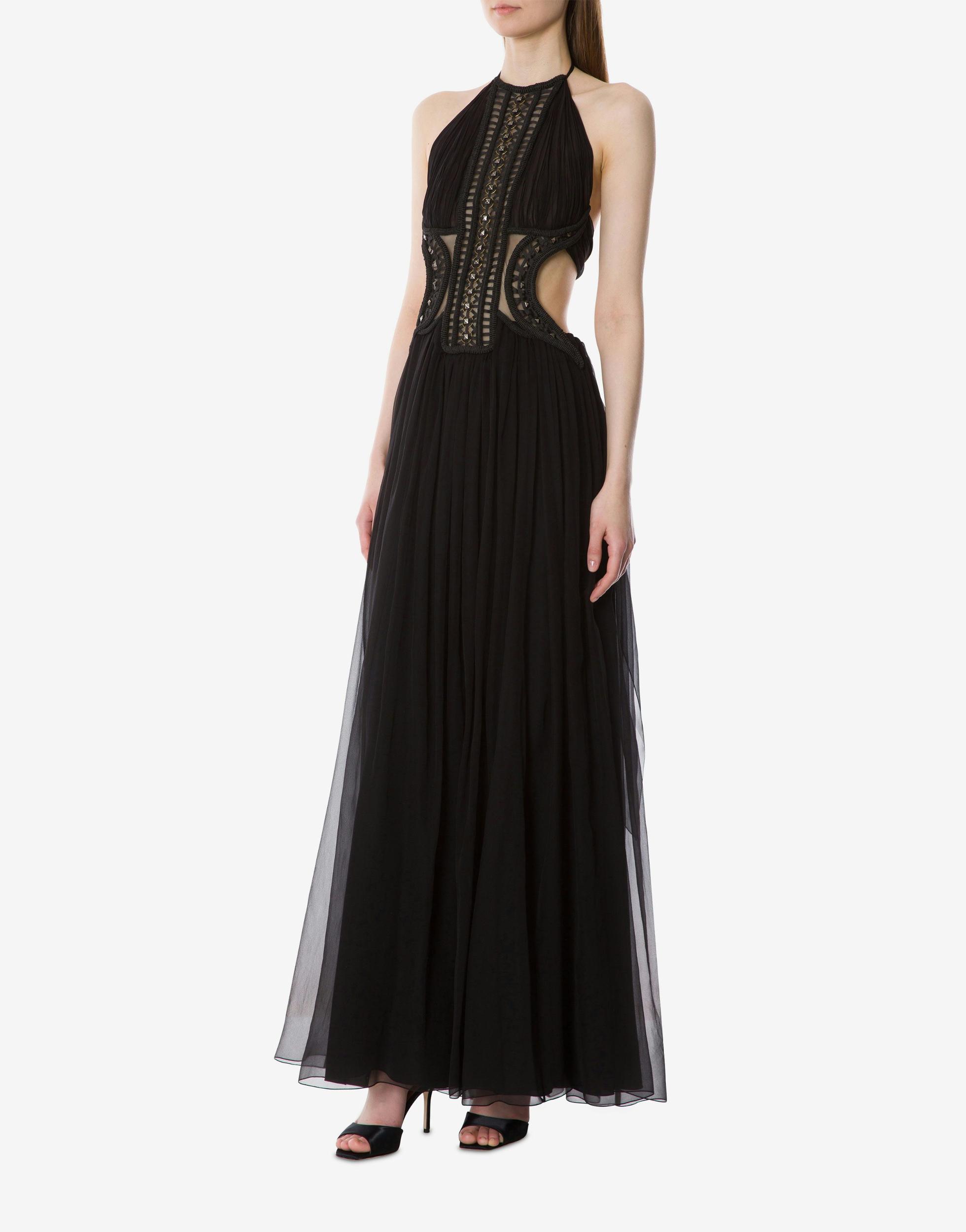Tulle long dress with embroidery Product Image