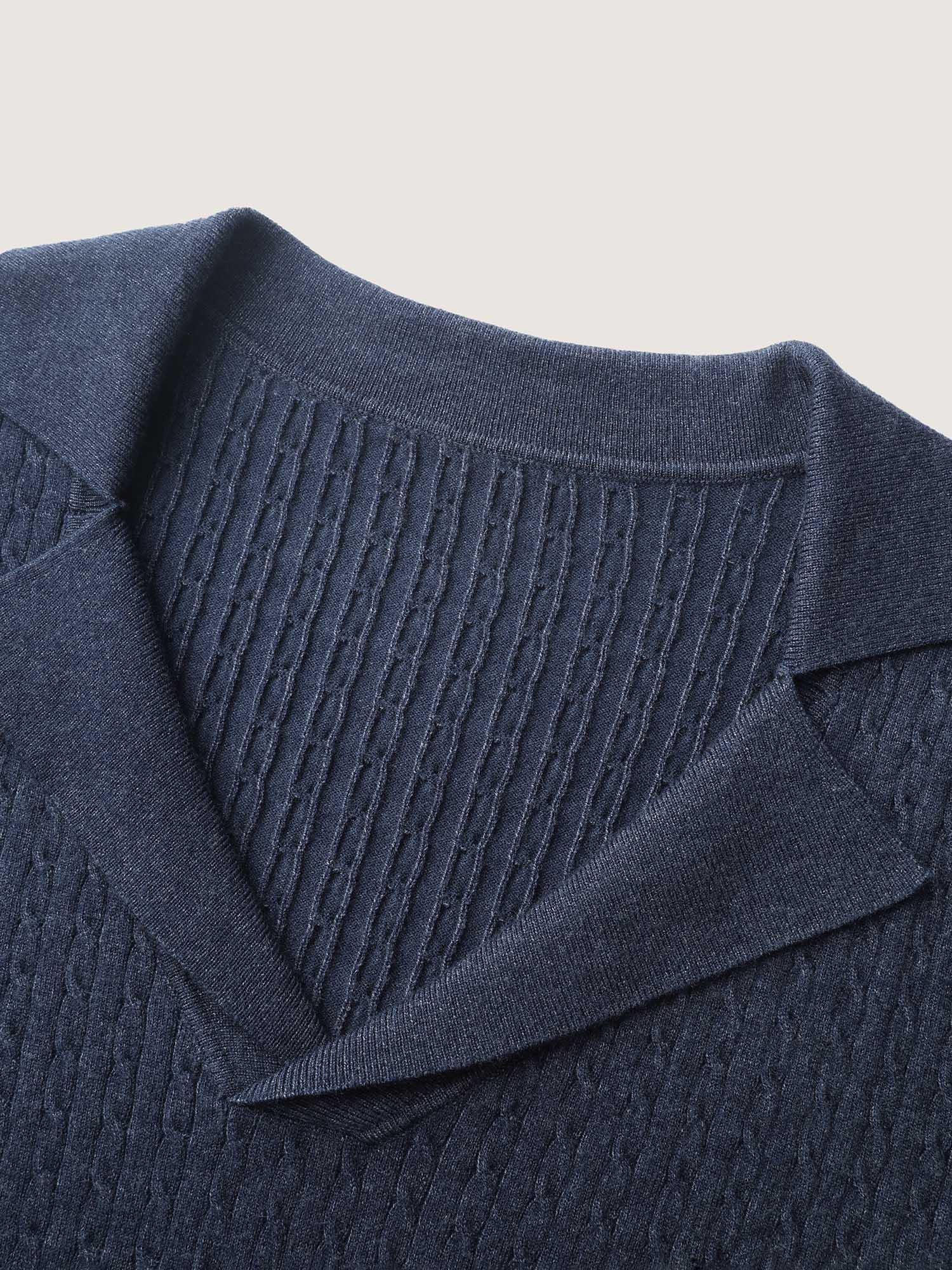 Supersoft Cable Knit Blazer Collar Fitted Pullover Female Product Image