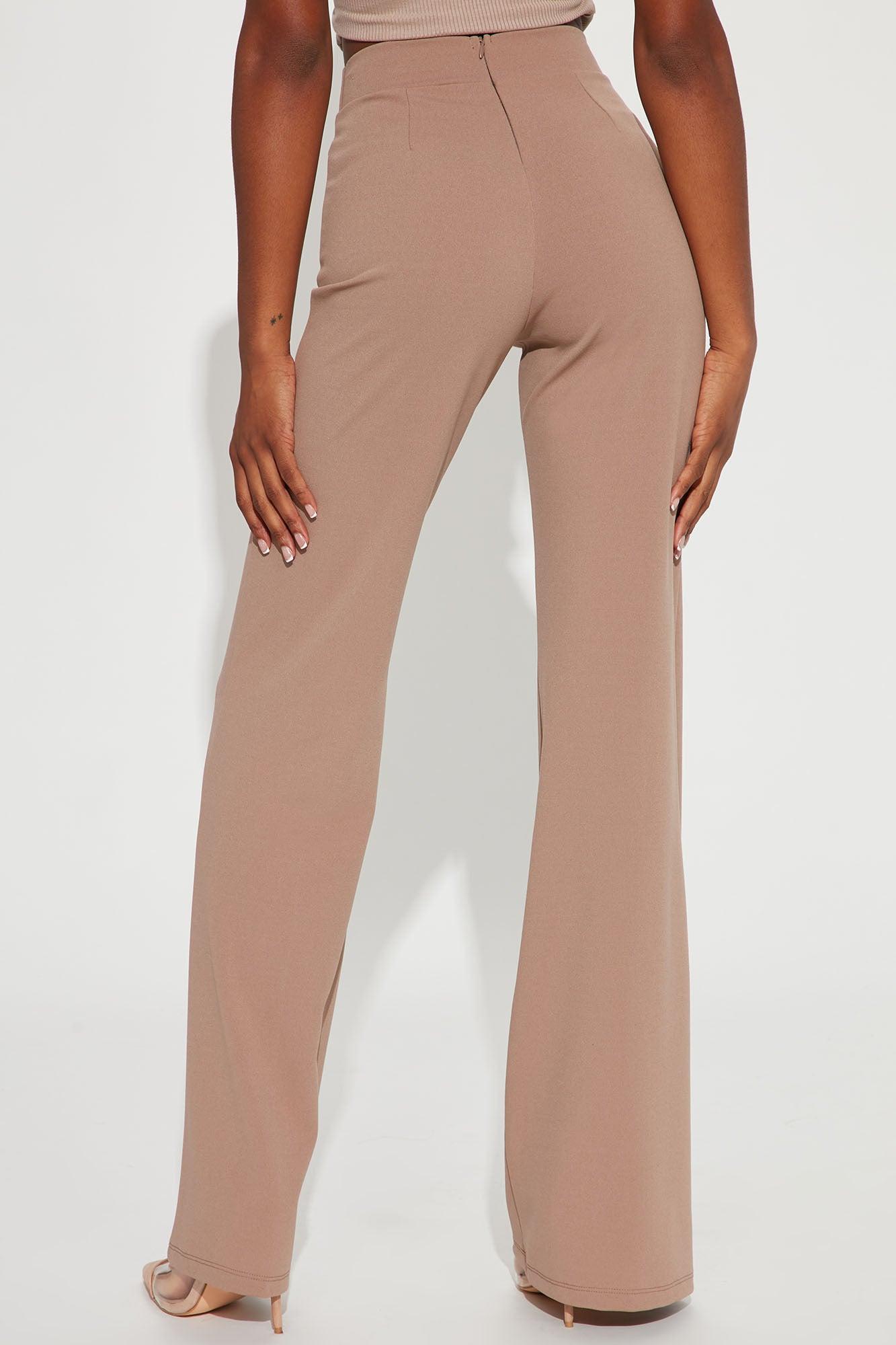 Tall Victoria High Waisted Dress Pants - Taupe Product Image