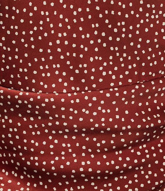 WAYF Faith Polka Dot Square Neck Sleeveless Ruched Bow Midi Dress Product Image