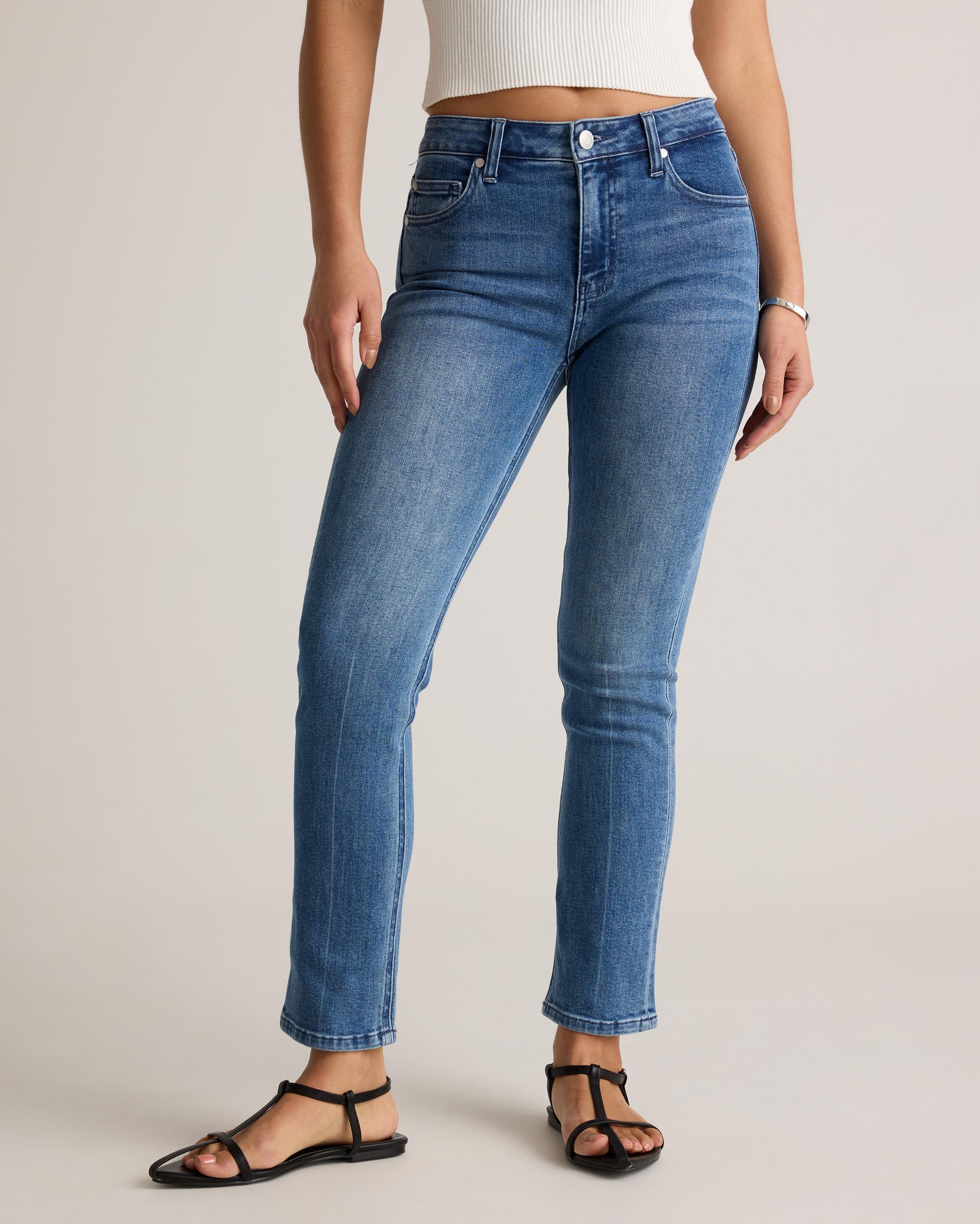 Quince | Women's Luna Stretch Slim Straight Jeans Organic Cotton Product Image
