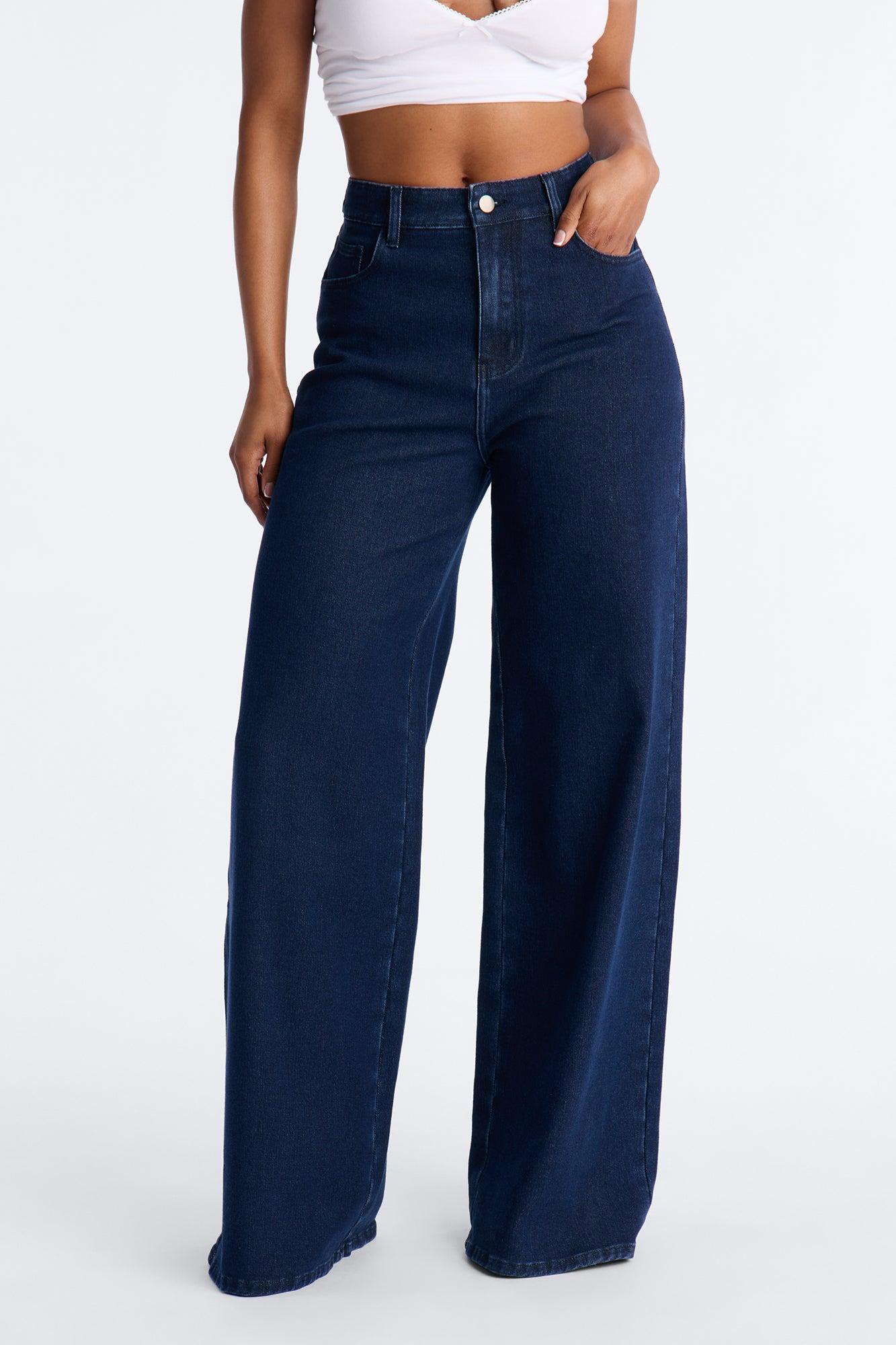 Out Of Sight Wide Leg Jeans - Dark Wash Female Product Image