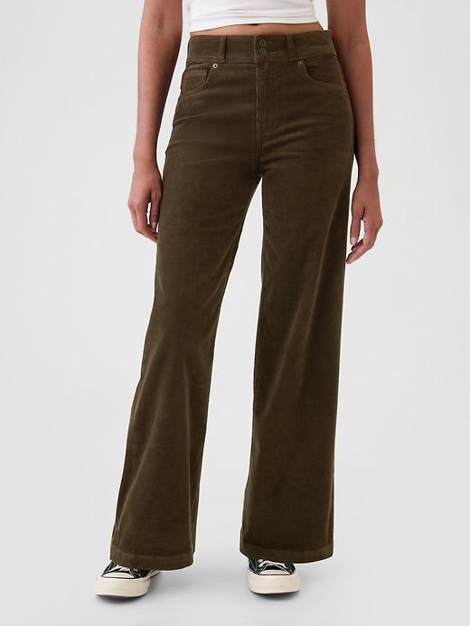 High Rise Corduroy Stride Wide-Leg Pants Product Image