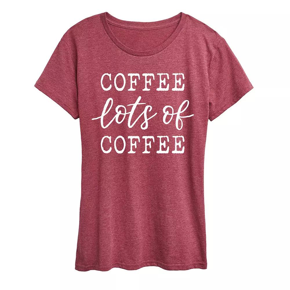Women's Coffee Lots Of Coffee Graphic Tee, Girl's,  Product Image