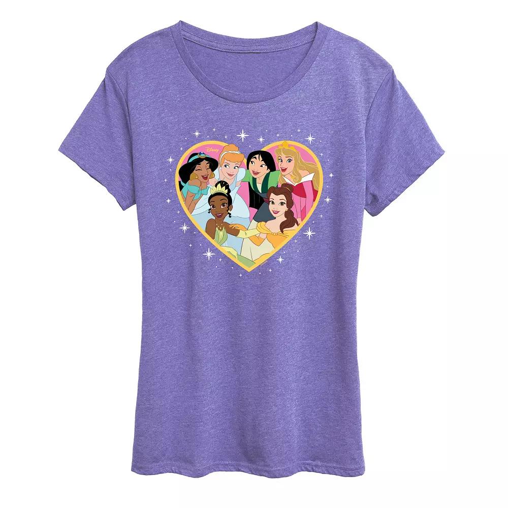 Disney Princess Women's Group Heart Graphic Tee,  Product Image