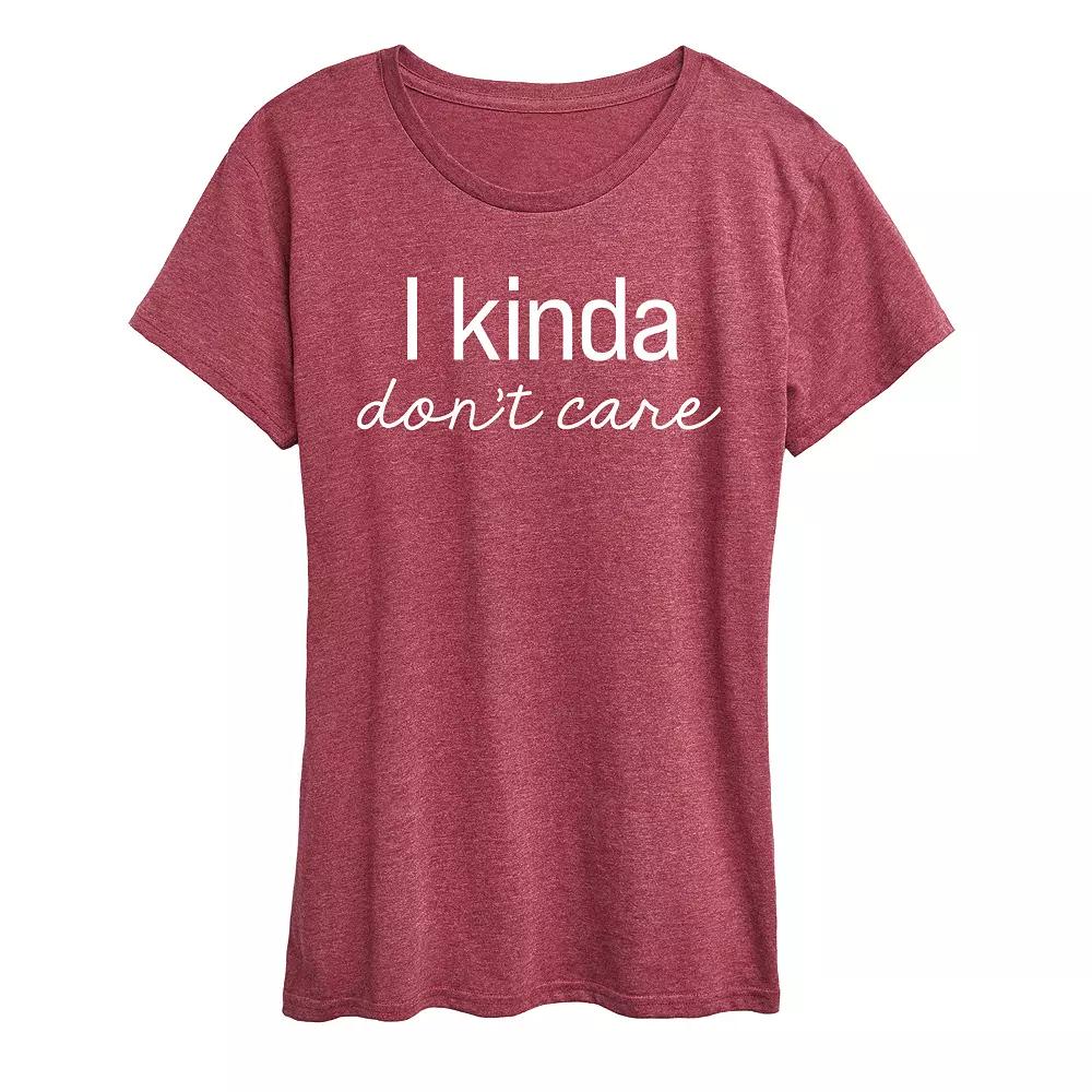 Women's I Kinda Don't Care Graphic Tee, Girl's,  Product Image
