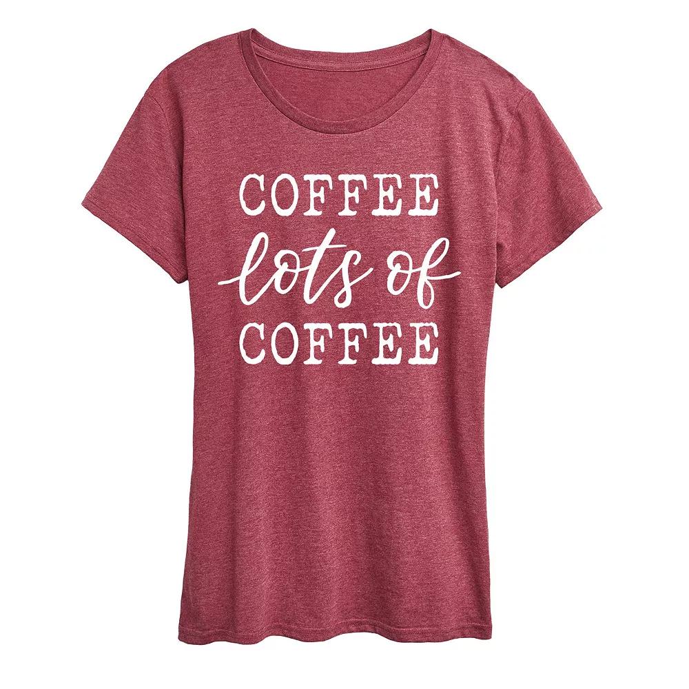 Women's Coffee Lots Of Coffee Graphic Tee, Girl's,  Product Image