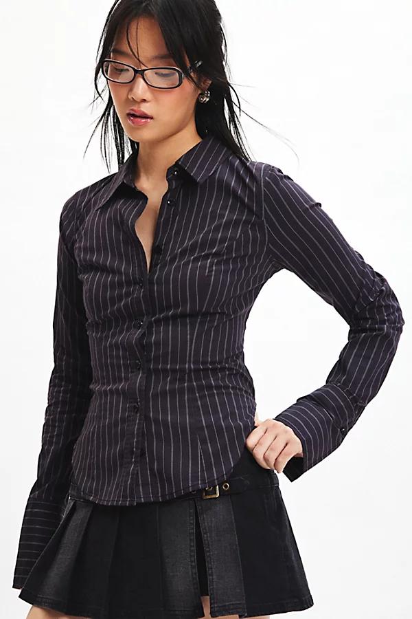 Urban Outfitters UO Leilani Slim Button Up Shirt Top Womens at Urban Outfitters Product Image